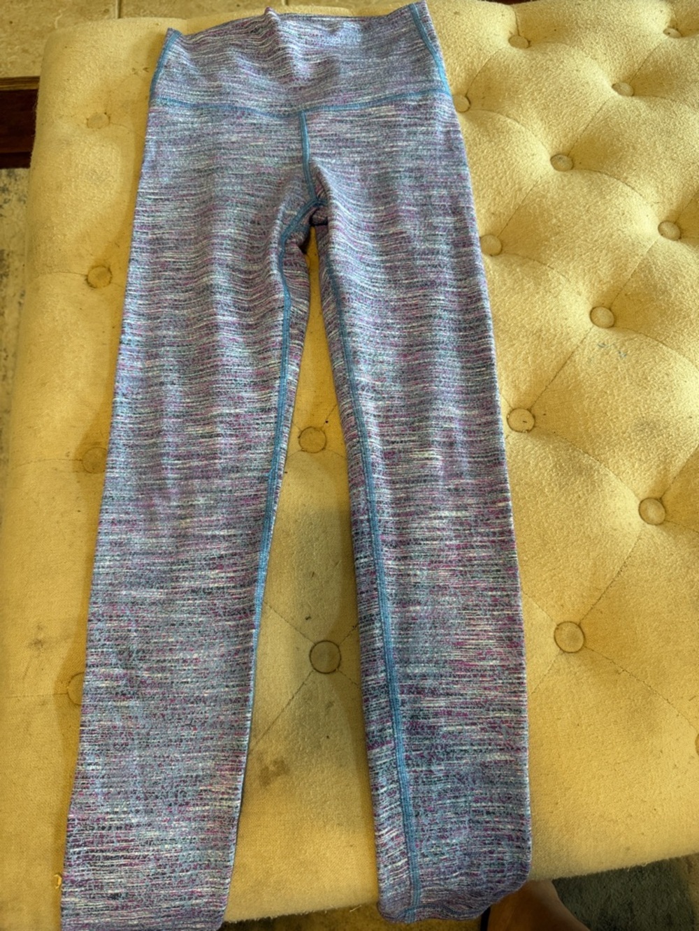 Ivivva Girls Multicolor Heathered Leggings in Blue and Purple